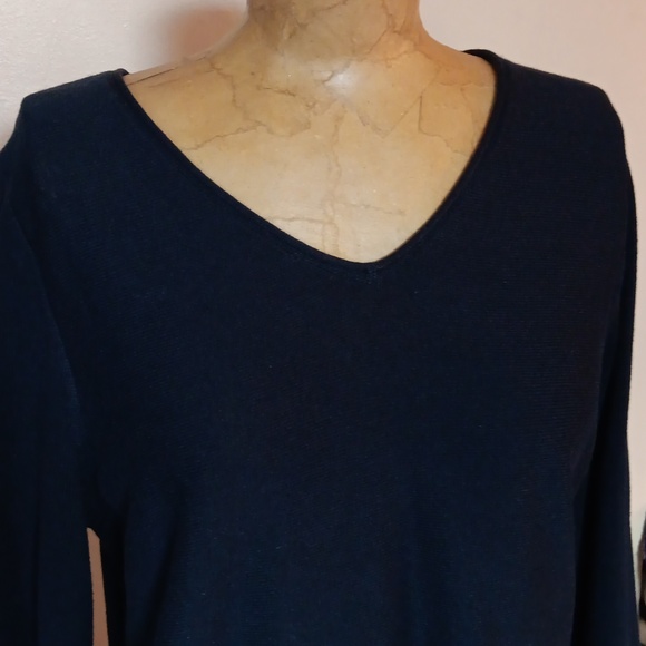 J.JillBlueFringe Tunic Sweater In Midnight - Picture 3 of 12